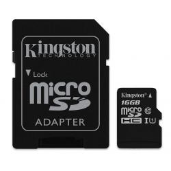 Memoria Kingston MicroSDHC 16 GB + Adaptador SD