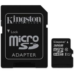 Memoria Kingston MicroSDHC 32 GB + Adaptador SD