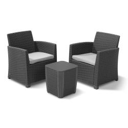 Set de Mesa y 2 Sillones Corona Gris