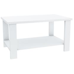 Mesa Ratona Centro Estant Rectancugar con estante Blanca