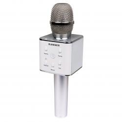 Micrófono Ranser Karaoke Parlante Plata MCRA70GR