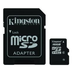 Memoria Kingston MicroSD 16 GB C4+ Adaptador SD