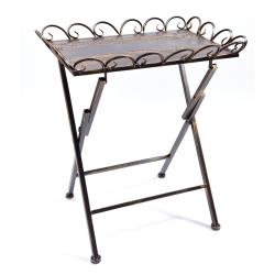 Mesa Metal Plegable Marrón