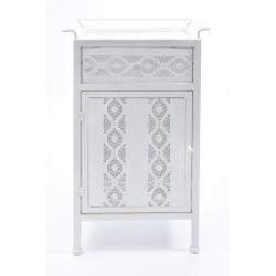 Mueble Metal con Puerta y Cajón Blanco