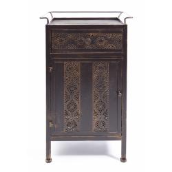 Mueble Metal con Puerta y Cajón Marrón