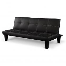 Sofá Cama Eco Cuero Negro L581