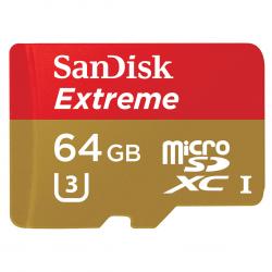 Memoria Sandisk MicroSD 64 GB Extreme + Adaptador SD