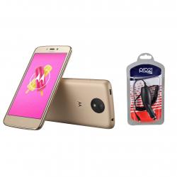 Combo Celular Motorola C+ Libre Dorado + Cargador de Regalo