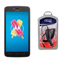 Combo Celular Motorola C Libre Negro + Cargador de Regalo