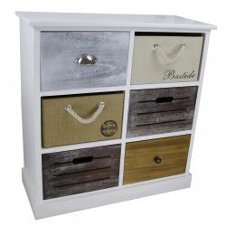 Gabinete Deco Madera 6 Cajones