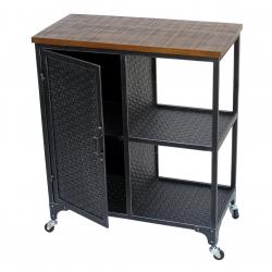 Mueble Metal y Madera 1 Puerta y Estantes con Ruedas