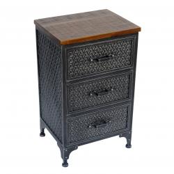 Mueble Metal y Madera 3 Cajones