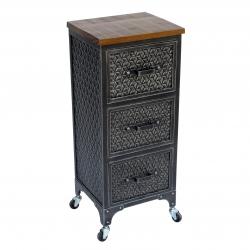 Mueble Metal y Madera 3 Cajones con Ruedas