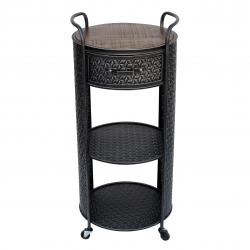Mueble Metal y Madera Redondo 1 Cajón con Ruedas