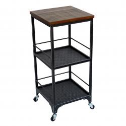 Mueble Metal y Madera 3 Estantes con Ruedas
