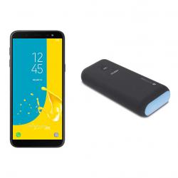 Combo Celular Samsung Galaxy J6 Negro Libre + Cargador Portátil De Regalo