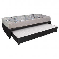 Combo Colchón Superflex PLata 1 Plaza + Sommier Bicama Mussa 1 Plaza Negro