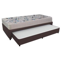 Combo Colchón Superflex PLata 1 Plaza + Sommier Bicama Mussa 1 Plaza Marrón