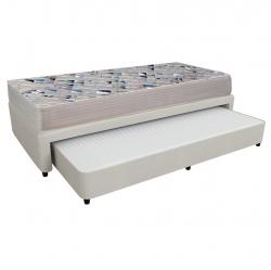 Combo Colchón Superflex PLata 1 Plaza + Sommier Bicama Mussa 1 Plaza Crudo