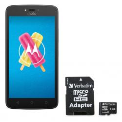Combo Celular Motorola C Negro Libre + Memoria Verbatim Microsd 8 GB