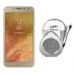 Combo Celular Samsung J4 Dorado - Libre + Kit Monster: Parlante + Auriculares + Remera Oficial DYBALA