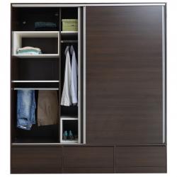 Placard Dielfe 2 Puertas 3 Cajones Wengue PRD200-W