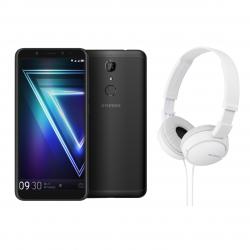 Combo Celular Hyundai Ultra Vision Plus Negro - Libre + Auriculares Sony MDR-ZX110 Blancos