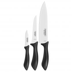 Set de Cubiertos Tramontina 3 Piezas Acero Inox. Affilata Negro