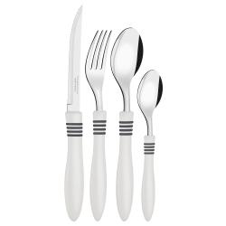 Set de Cubiertos Tramontina 24 Piezas Acero Inox. Cor&Cor Blanco