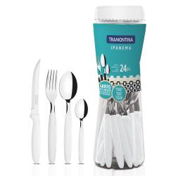 Set de Cubiertos Tramontina 24 Piezas Acero Inox. Ipanema Blanco