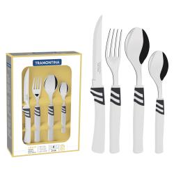 Set de Cubiertos Tramontina 24 Piezas Acero Inox. Amalfi Blanco