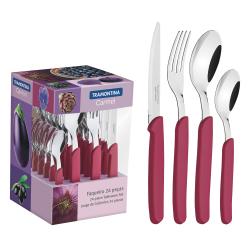 Set de Cubiertos Tramontina 24 Piezas Acero Inox. Carmel Lila