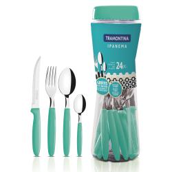 Set de Cubiertos Tramontina 24 Piezas Acero Inox. Ipanema Turquesa