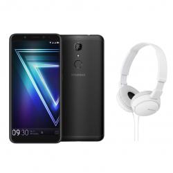 Combo Celular Hyundai Ultra Vision Plus Negro - Libre + Auriculares Sony MDR-ZX110 Blancos