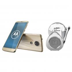 Combo Celular Motorola E5+ Dorado - Libre + Kit Monster: Parlante + Auriculares + Remera Oficial