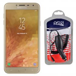 Combo Celular Samsung J4 Dorado - Libre + Cargador Celular Mobo para auto Pichmotv8