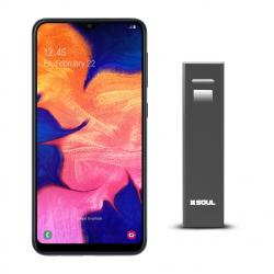 Combo Celular Samsung Galaxy A10 Negro - Libre + Cargador Portátil Soul 2600 mAh Plata