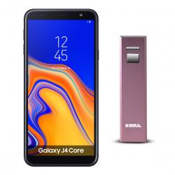 Combo Celular Samsung Galaxy J4 Core Negro - Libre + Cargador Portátil Soul 2600 mAh Rosa
