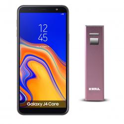 Combo Celular Samsung Galaxy J4 Core Dorado - Libre + Cargador Portátil Soul 2600 mAh Rosa
