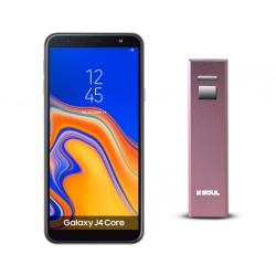 Combo Celular Samsung Galaxy J4 Core Dorado - Libre + Cargador Portátil Soul 2600 mAh Rosa
