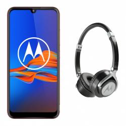 Combo Celular Motorola E6 Plus 64 GB Rojo - Libre + Auriculares Motorola PULSE2 Negro