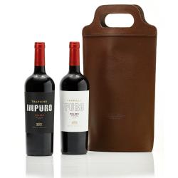 Bolso Cuero para 2 Vinos