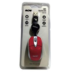 Mouse Mini Retráctil Mow Rojo