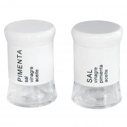 Set Salero y Pimentero Nouvelle Cuisine Vidrio Blanco