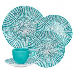 Juego de Platos Baúl Oxford 30 Piezas Ryo Blue Time