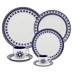 Juego de Platos Oxford 42 Piezas 2 Caras Porcelana