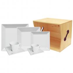 Juego de Platos Oxford 42 Piezas Porcelana Blanco