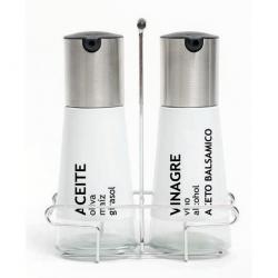 Set para Condimentos Nouvelle Cuisine 2 Piezas Vidrio Blanco