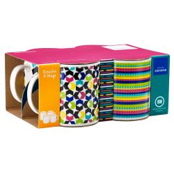 Set de Jarros Mug x 4 Unid. Corona Cerámica
