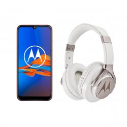 Combo Celular Motorola E6 Plus 64 GB Rojo - Libre + Auriculares Motorola PULSEMAX Blanco